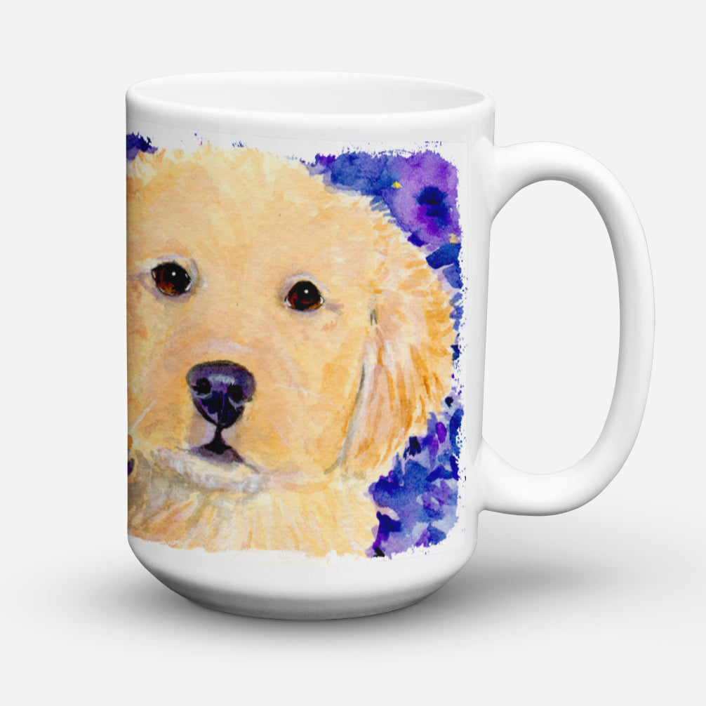 Golden Retriever Dishwasher Safe Microwavable Ceramic Coffee Mug 15 ounce SS8903CM15  the-store.com.