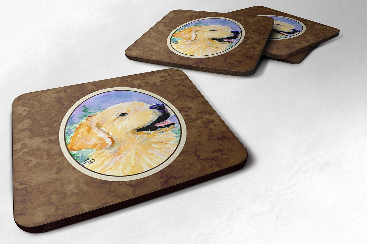 Set of 4 Golden Retriever Foam Coasters - the-store.com