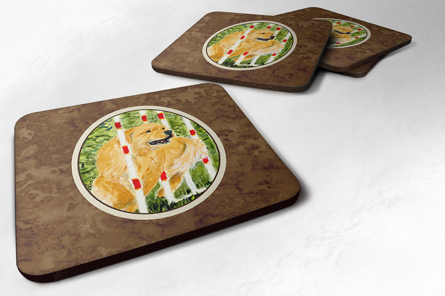 Set of 4 Golden Retriever Foam Coasters - the-store.com