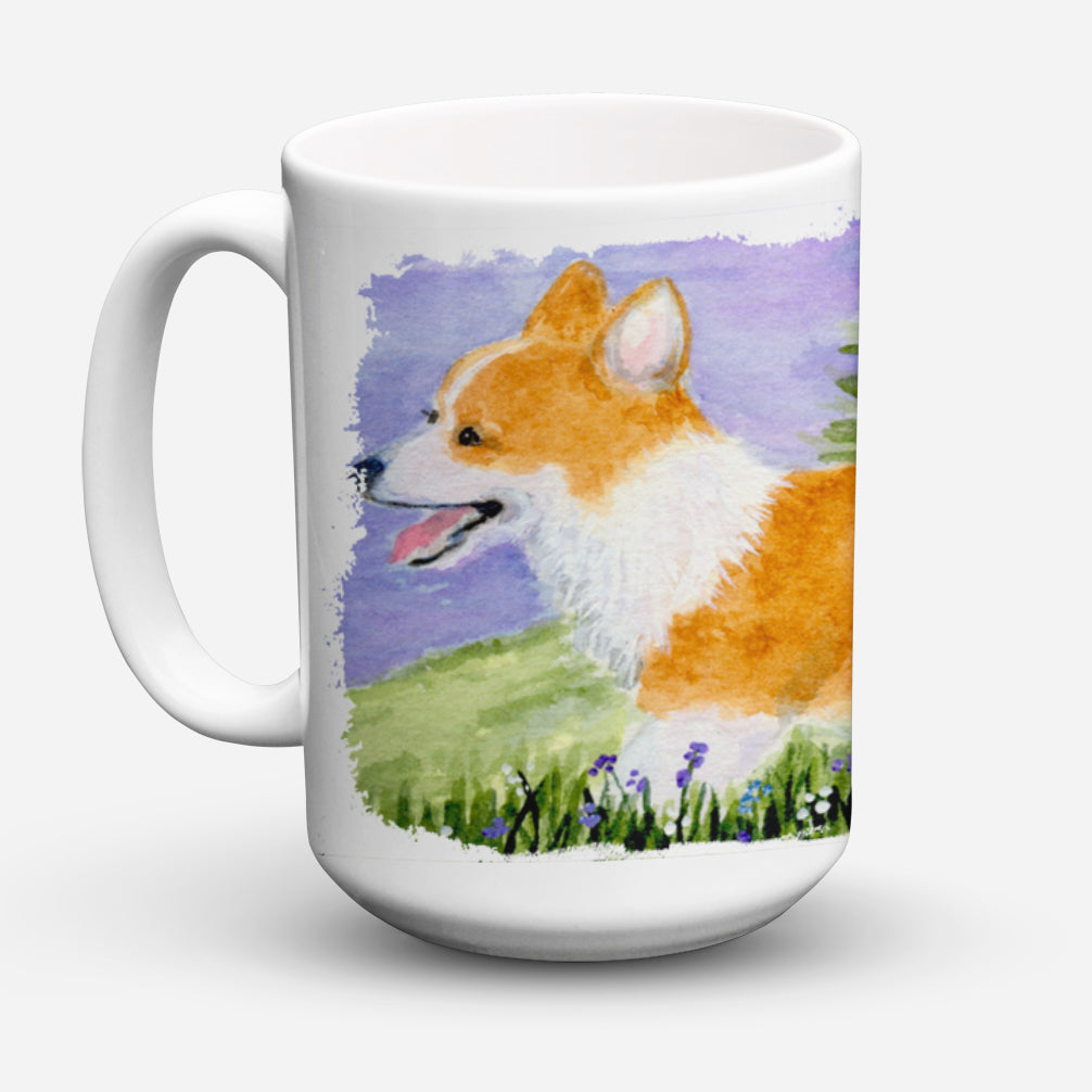 Corgi Dishwasher Safe Microwavable Ceramic Coffee Mug 15 ounce SS8912CM15  the-store.com.