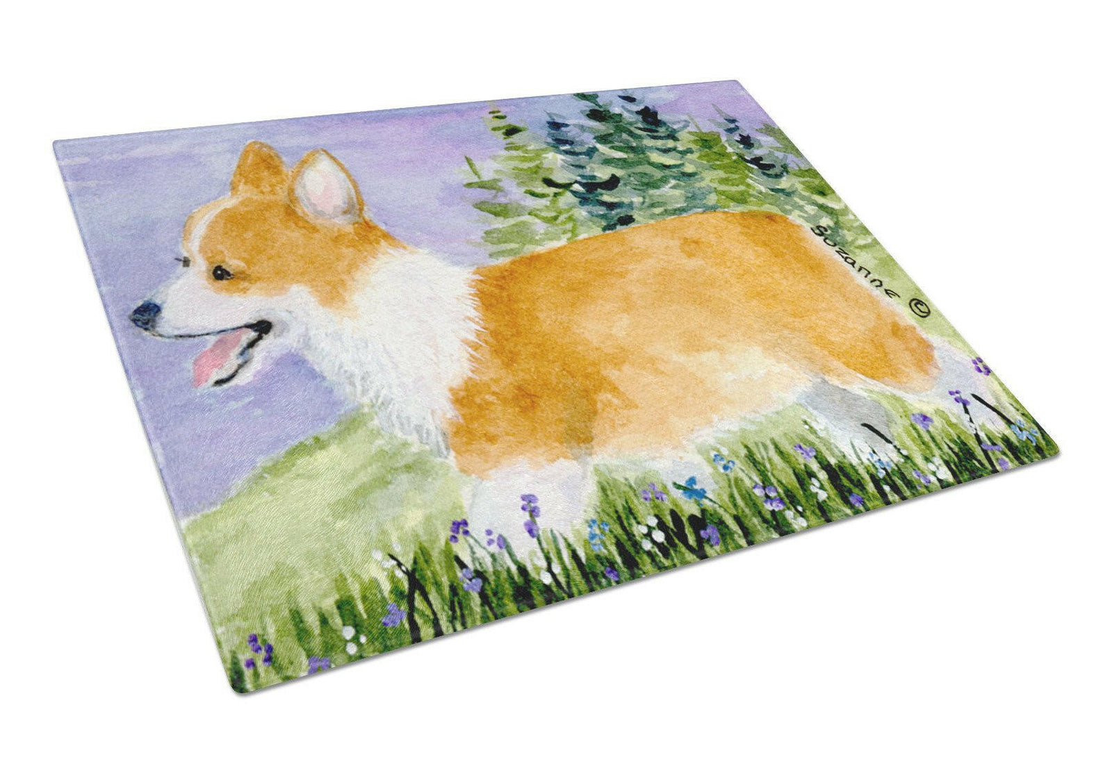 Corgi Glass Cutting Board Large by Caroline's Treasures