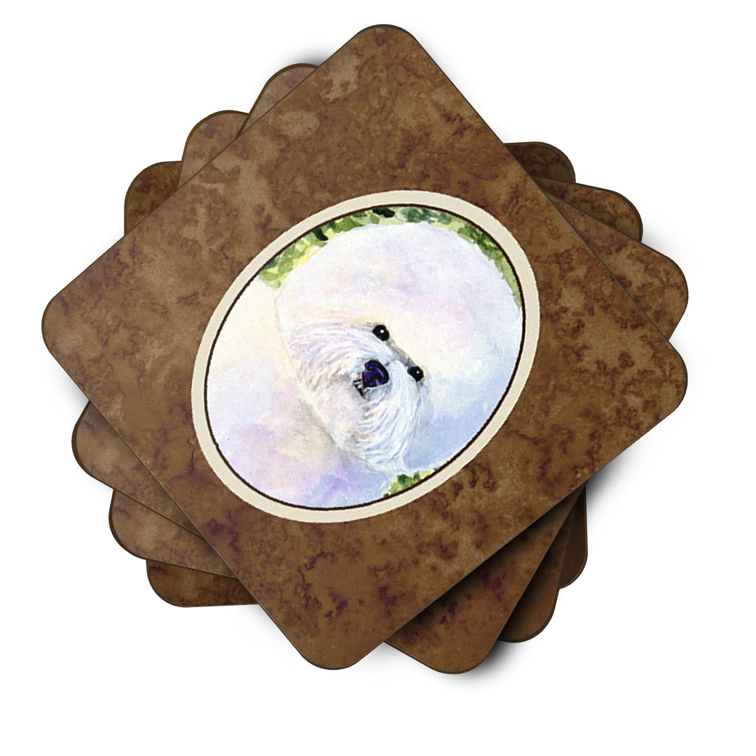 Set of 4 Bichon Frise Foam Coasters - the-store.com