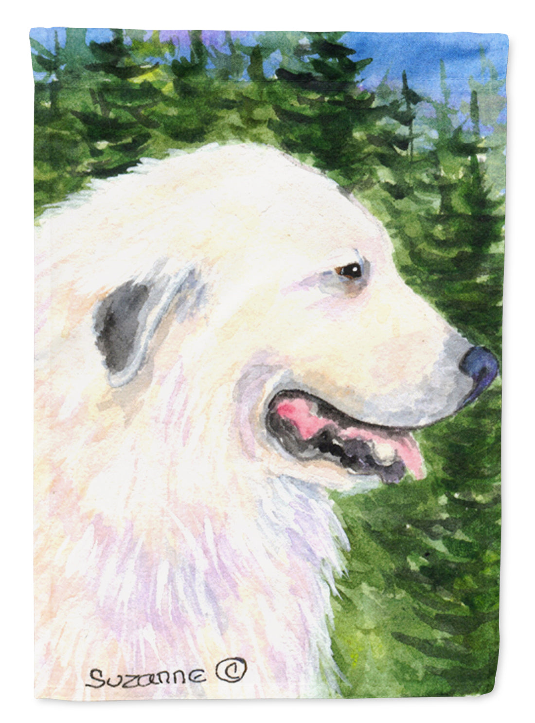 Great Pyrenees Flag Canvas House Size  the-store.com.