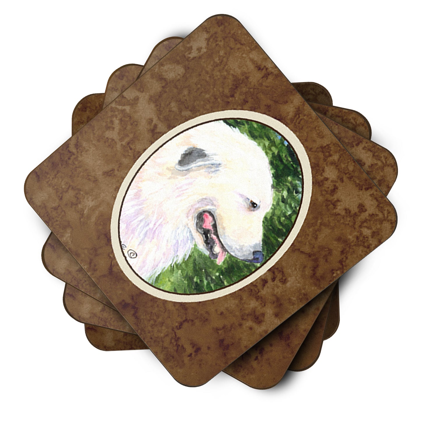 Set of 4 Great Pyrenees Foam Coasters - the-store.com