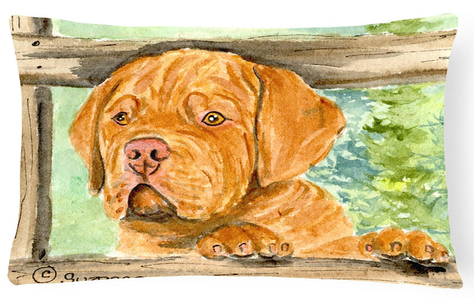 Dogue de Bordeaux Decorative   Canvas Fabric Pillow by Caroline's Treasures