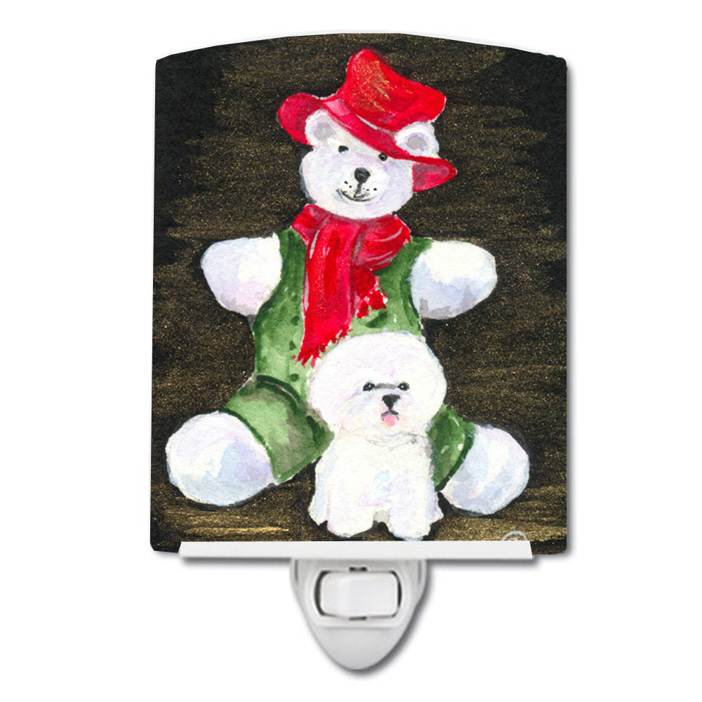 Bichon Frise with Teddy Bear Ceramic Night Light SS8948CNL - the-store.com