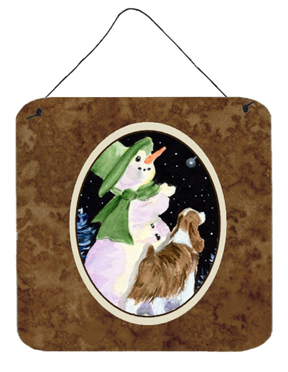 Snowman with English Springer Spaniel Wall or Door Hanging Prints by Caroline&#39;s Treasures