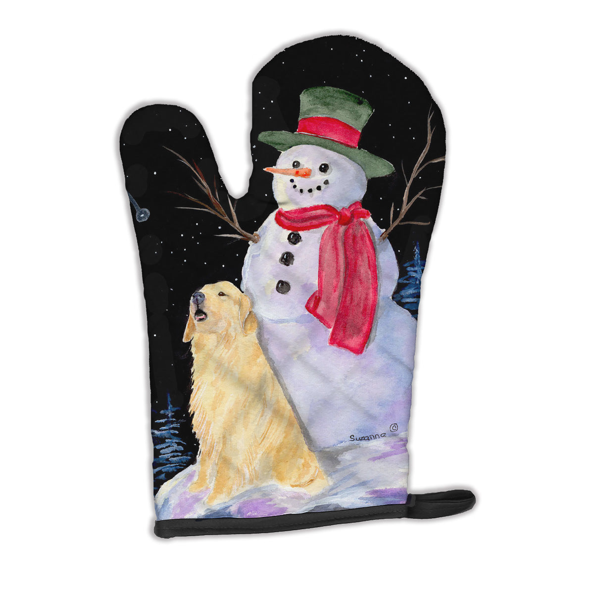 Snowman with Golden Retriever Oven Mitt SS8951OVMT  the-store.com.