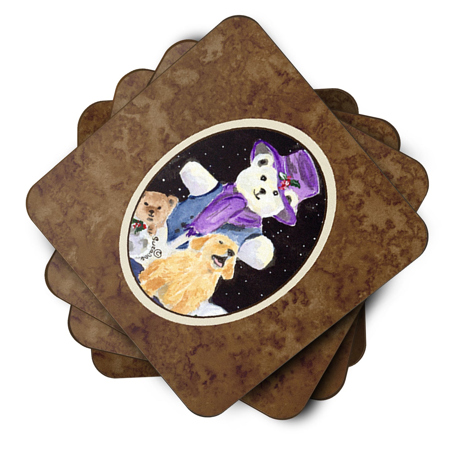 Set of 4 Golden Retriever Foam Coasters - the-store.com