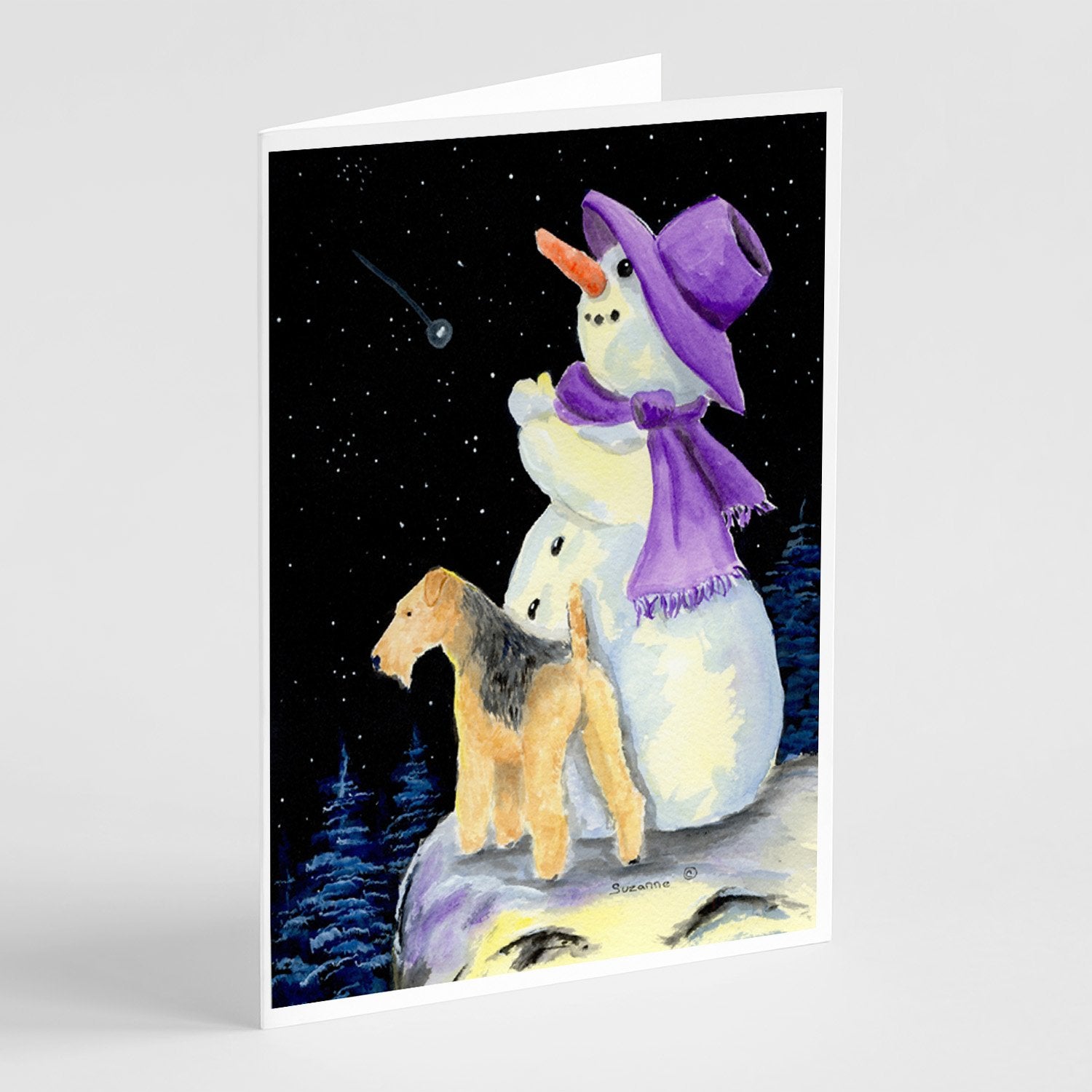 Buy this Snowman with Lakeland Terrier Greeting Cards and Envelopes Pack of 8