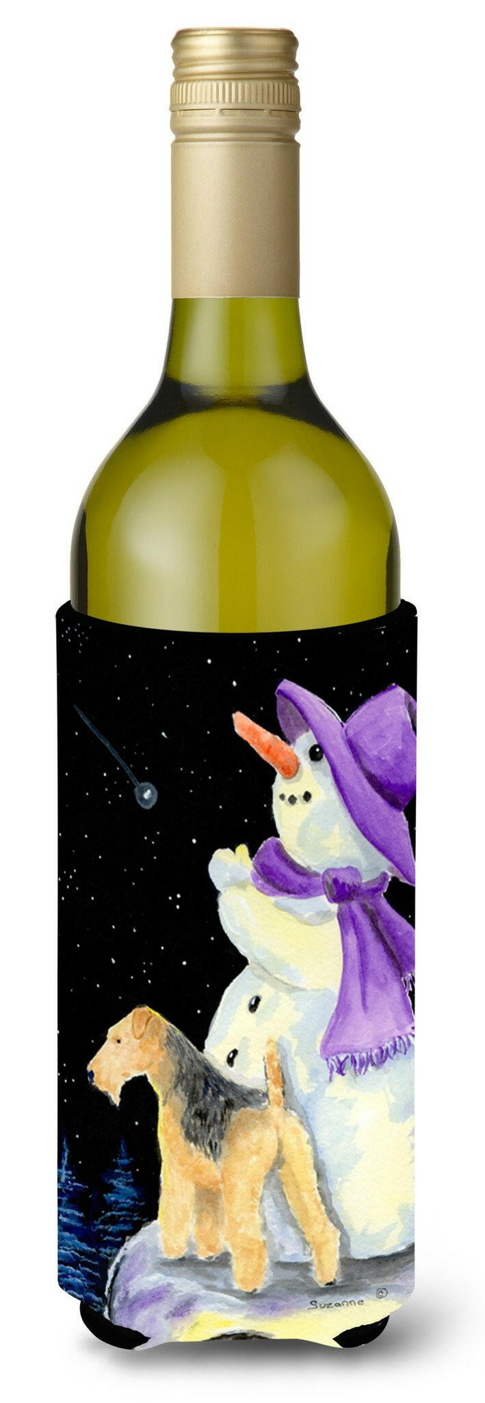 Snowman with Lakeland Terrier Wine Bottle Beverage Insulator Beverage Insulator Hugger SS8956LITERK by Caroline's Treasures