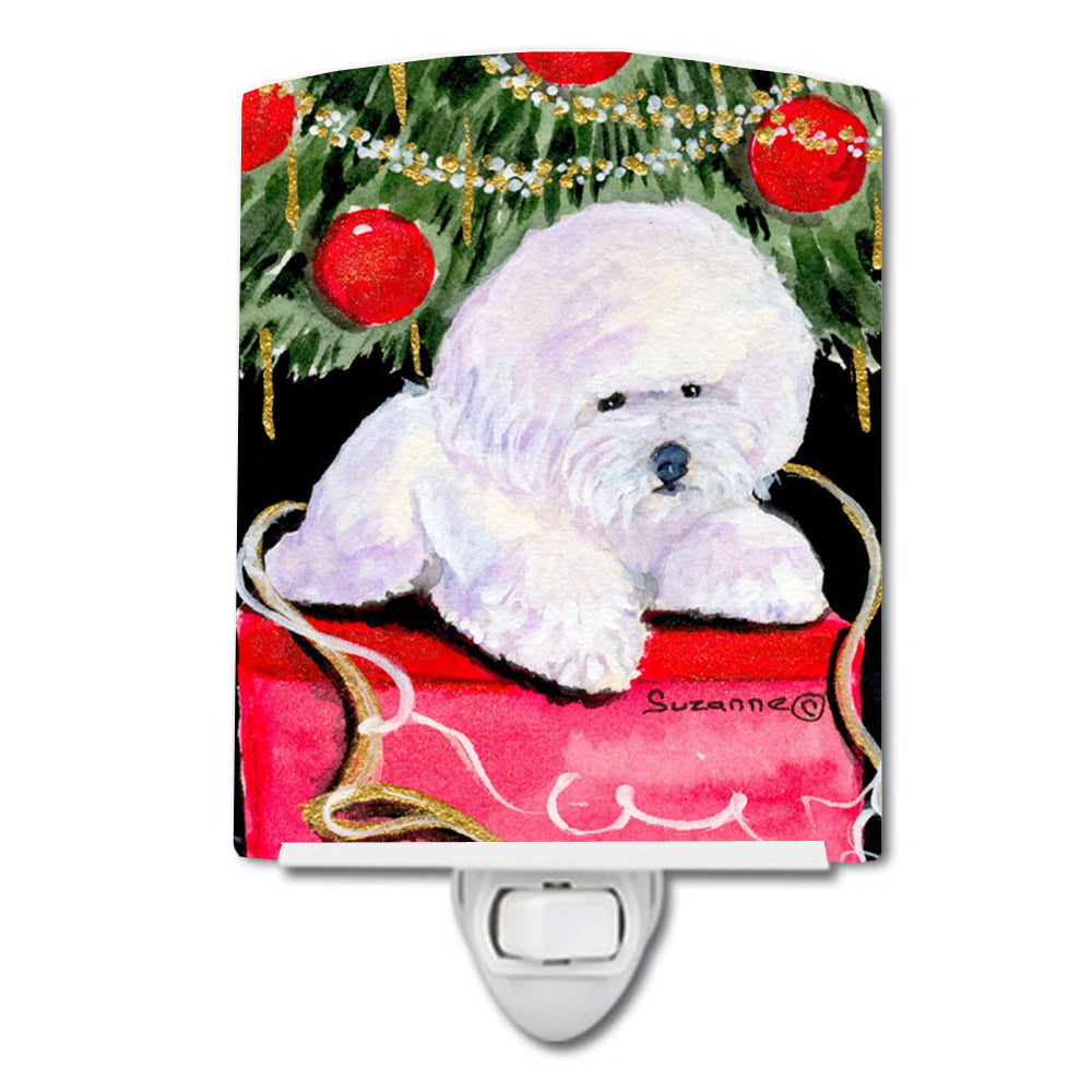 Christmas Tree with  Bichon Frise Ceramic Night Light SS8957CNL - the-store.com