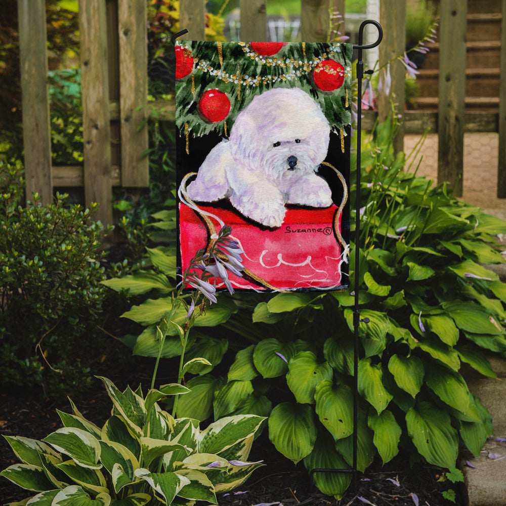 Christmas Tree with  Bichon Frise Flag Garden Size.