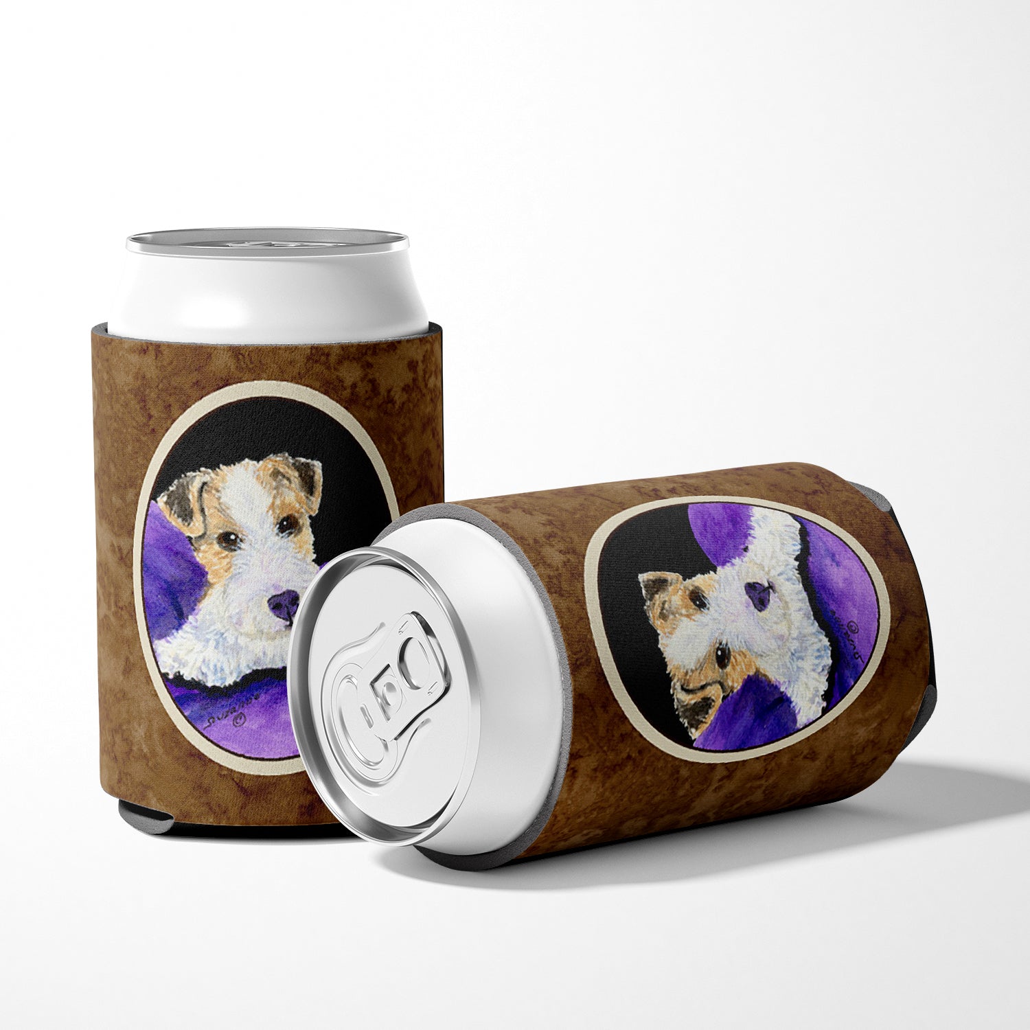 Fox Terrier Can or Bottle Beverage Insulator Hugger.