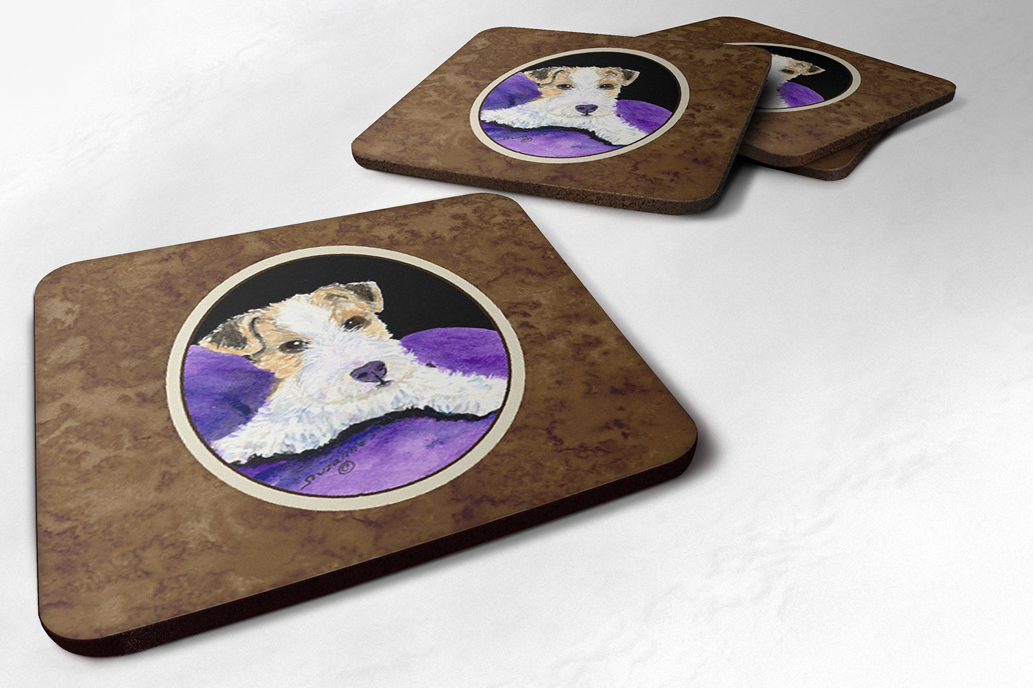 Set of 4 Fox Terrier Foam Coasters - the-store.com