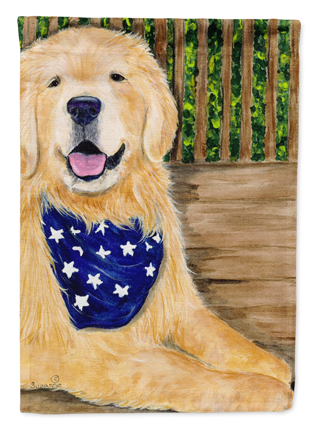 Golden Retriever Flag Canvas House Size  the-store.com.