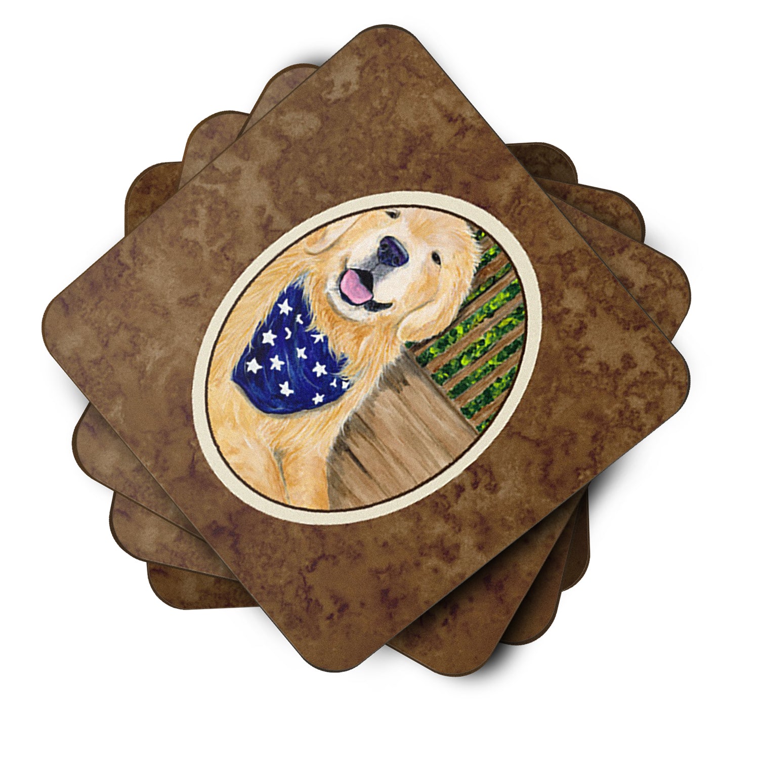 Set of 4 Golden Retriever Foam Coasters - the-store.com