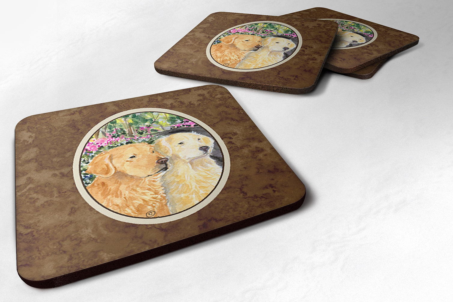 Set of 4 Golden Retriever Foam Coasters - the-store.com