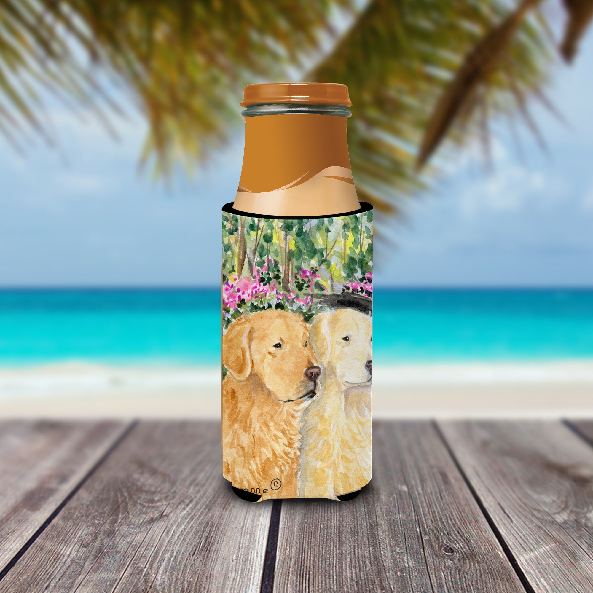 Golden Retriever Ultra Beverage Insulators for slim cans SS8974MUK.