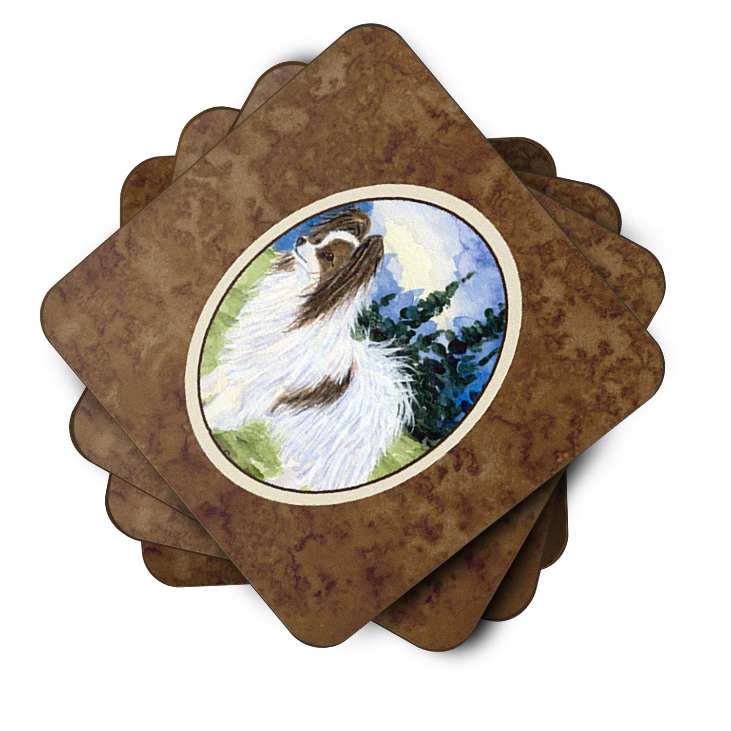 Set of 4 Papillon Foam Coasters - the-store.com