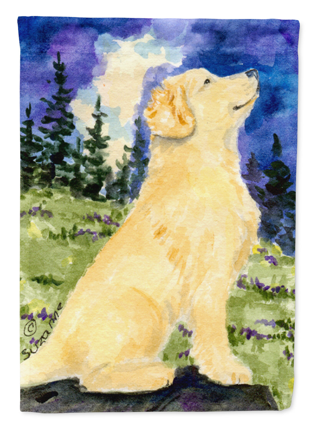 Golden Retriever Flag Canvas House Size  the-store.com.