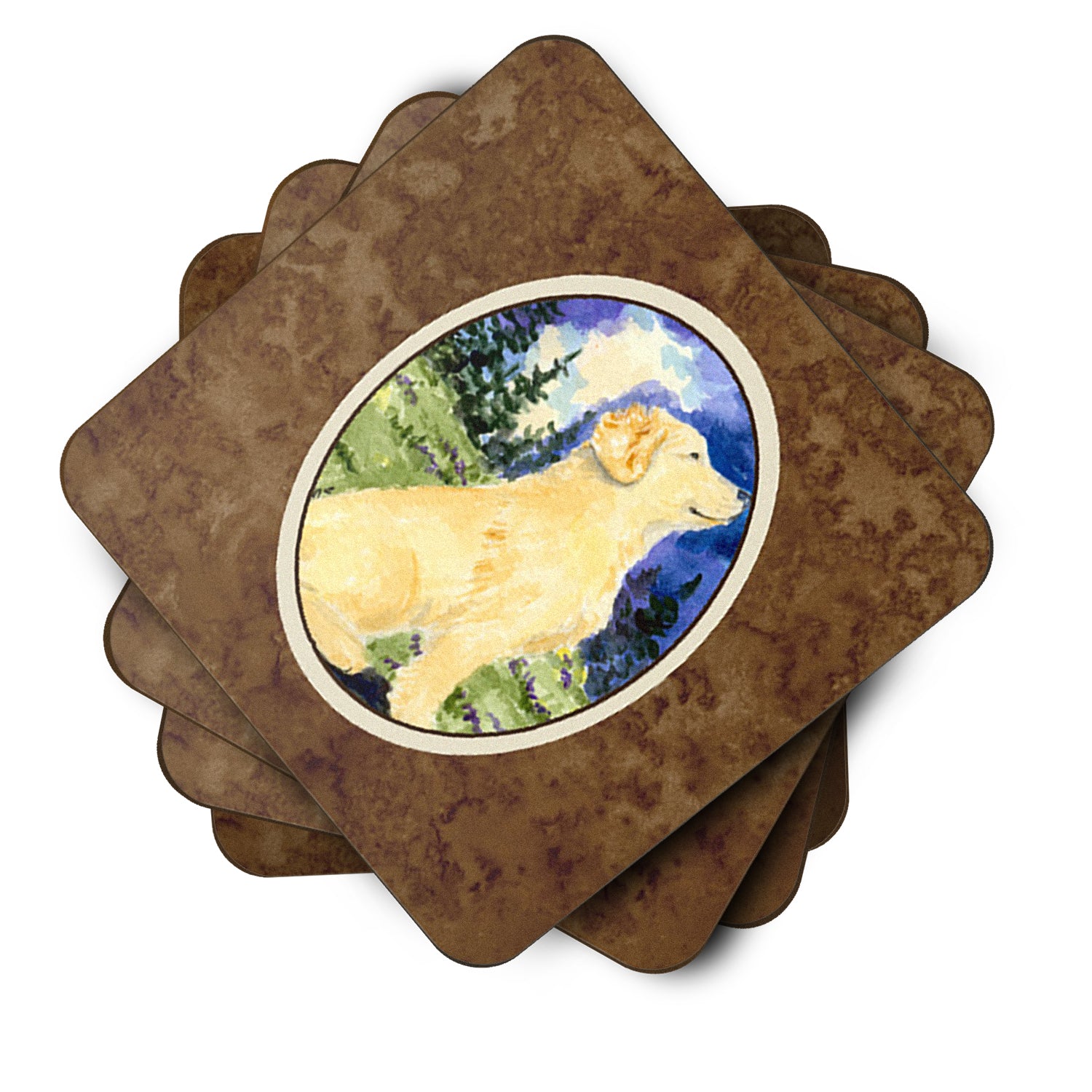 Set of 4 Golden Retriever Foam Coasters - the-store.com