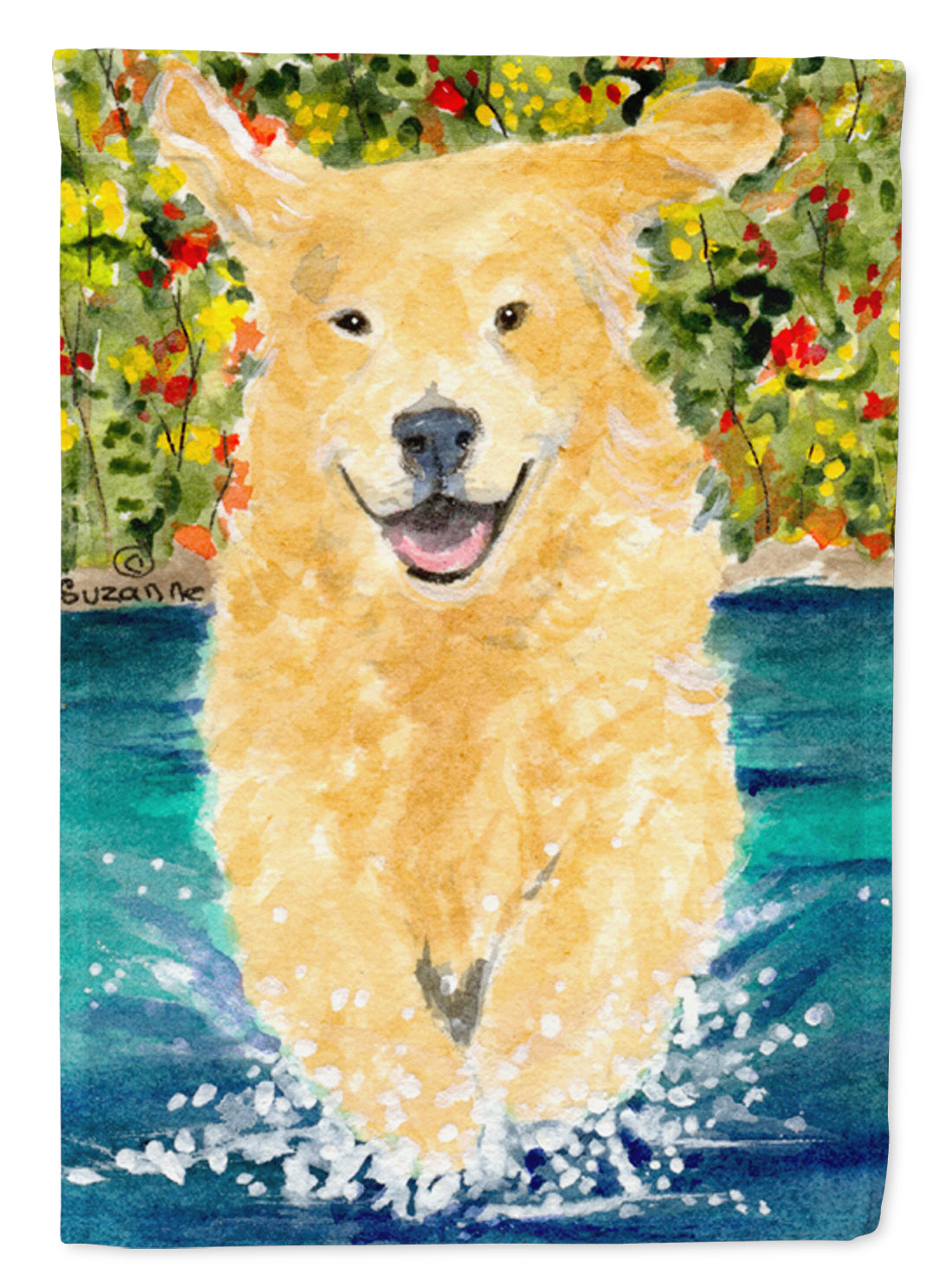 Golden Retriever Flag Canvas House Size  the-store.com.