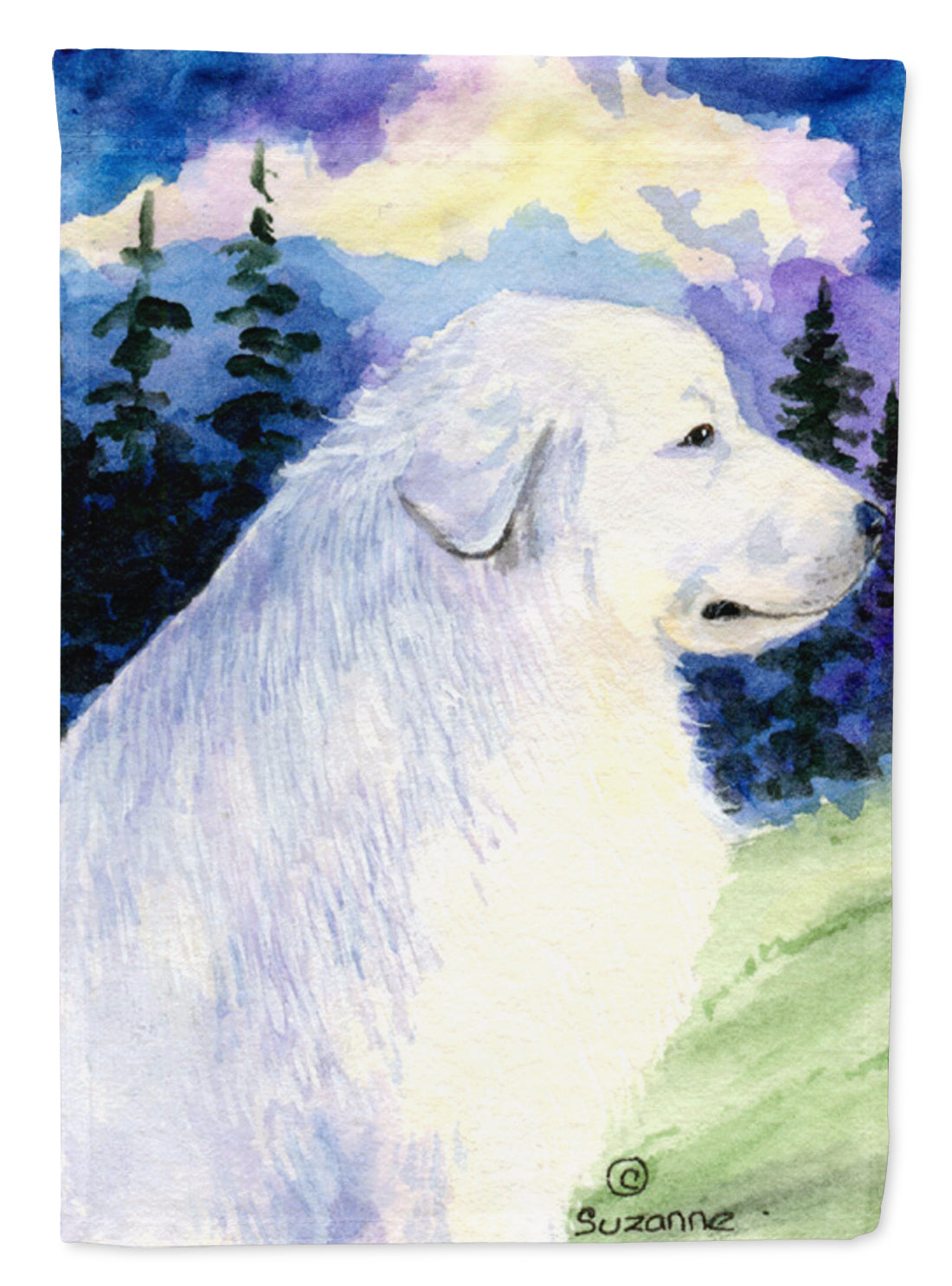 Great Pyrenees Flag Canvas House Size  the-store.com.