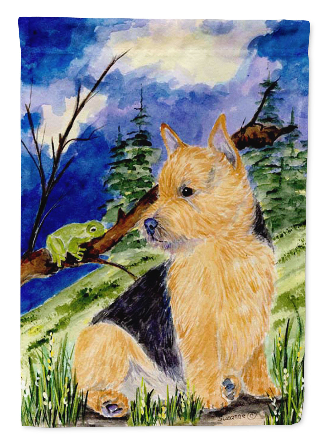 Norwich Terrier Flag Canvas House Size  the-store.com.