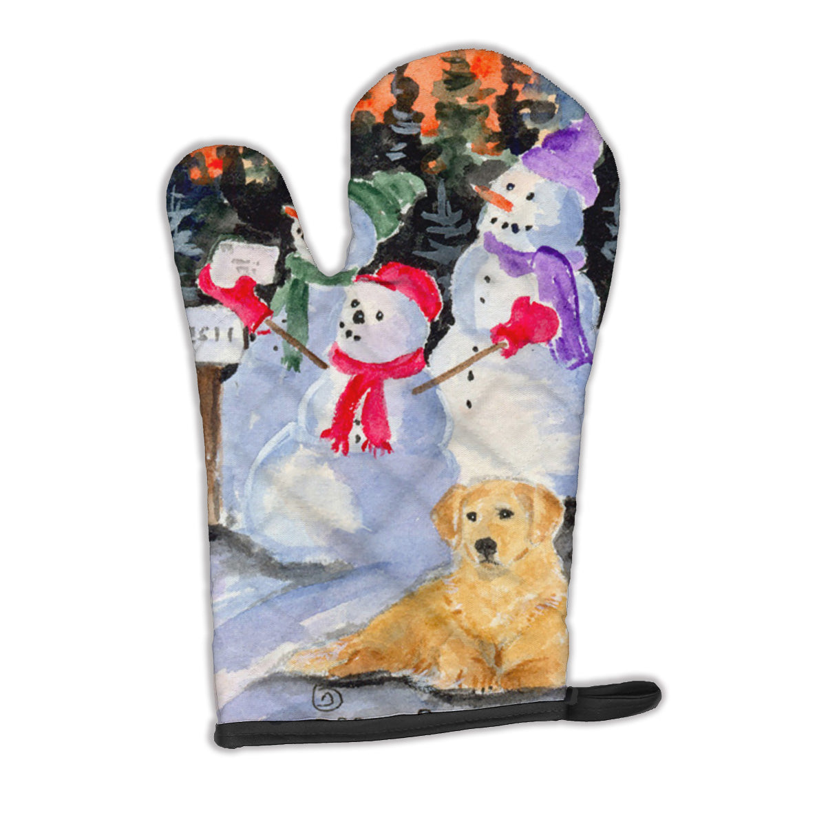 Snowman with Golden Retriever Oven Mitt SS8989OVMT  the-store.com.