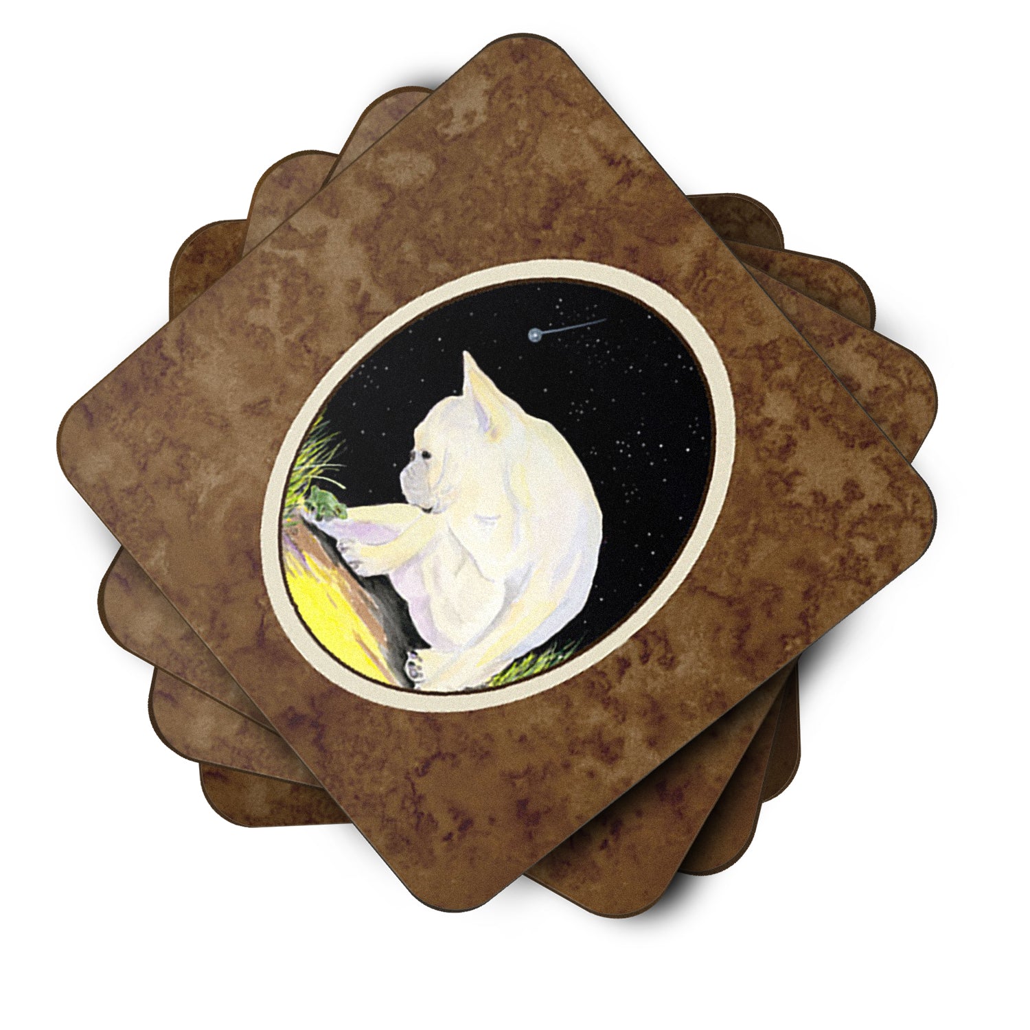 Set of 4 French Bulldog Foam Coasters - the-store.com