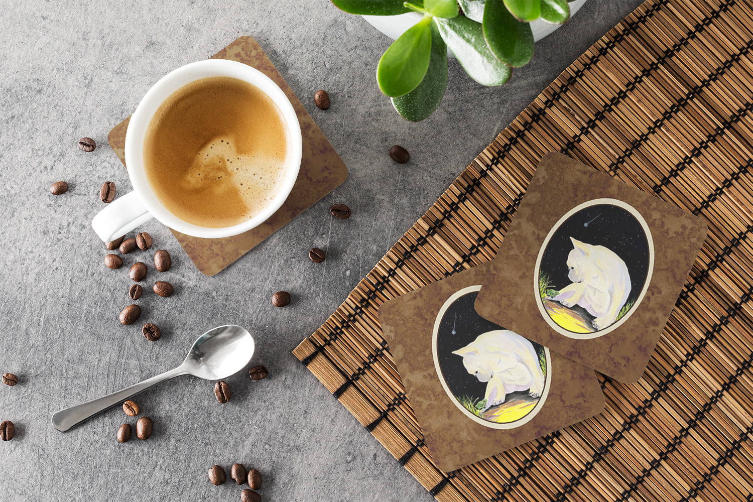 Set of 4 French Bulldog Foam Coasters - the-store.com