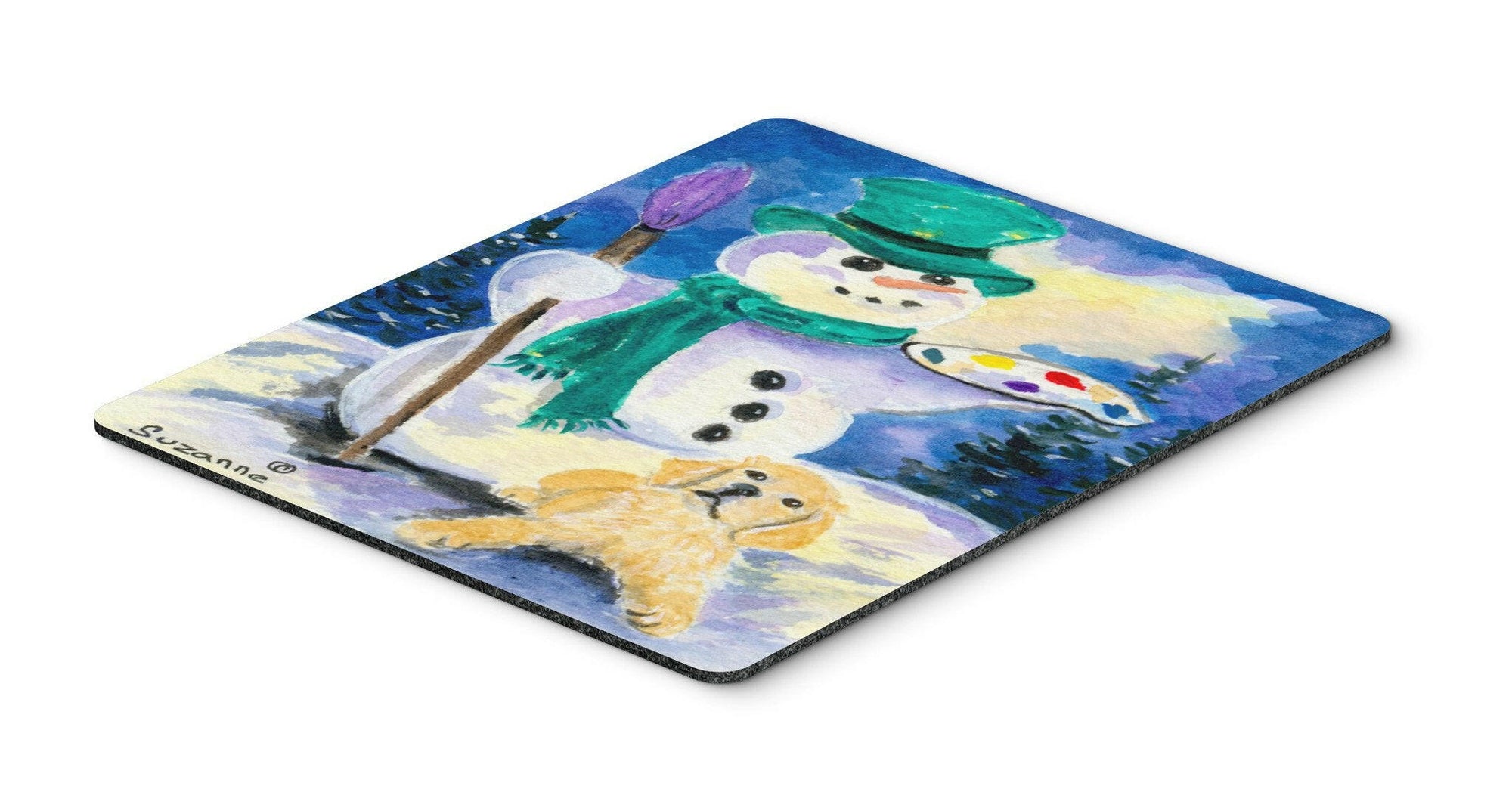 Snowman with Golden Retriever Mouse Pad / Hot Pad / Trivet by Caroline's Treasures