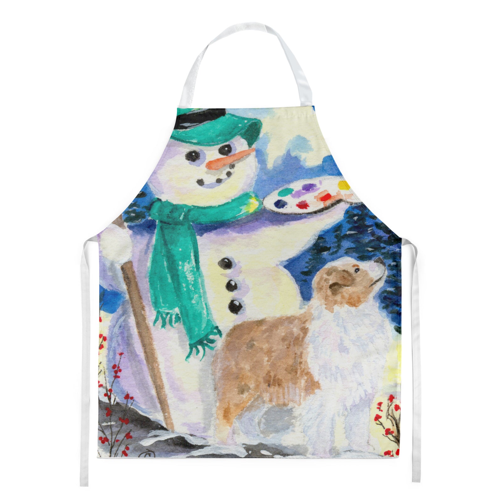 Snowman with Australian Shepherd Apron - the-store.com