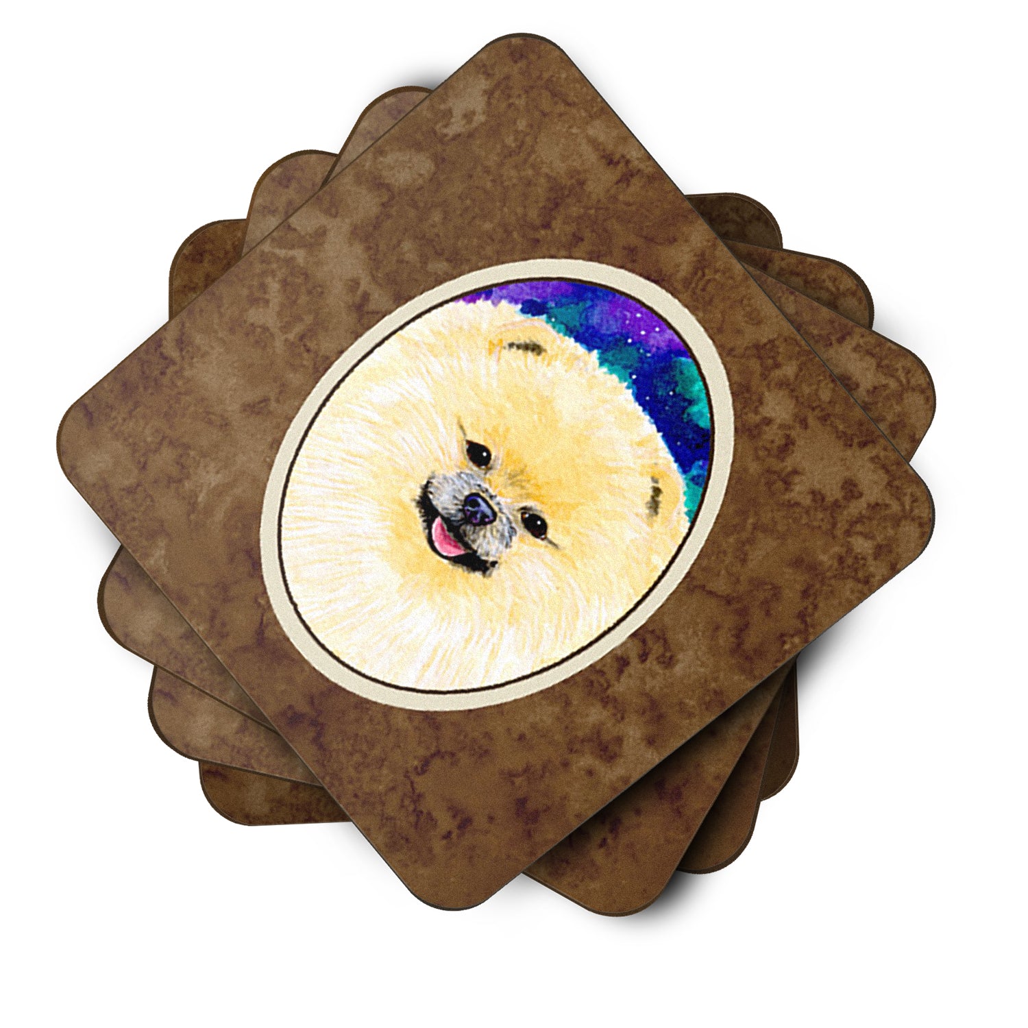 Set of 4 Pomeranian Foam Coasters - the-store.com