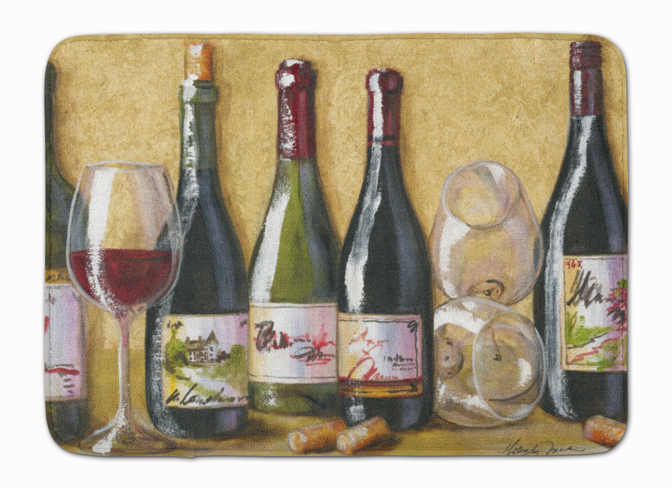 Wine Du Vin by Malenda Trick Machine Washable Memory Foam Mat TMTR0271RUG - the-store.com