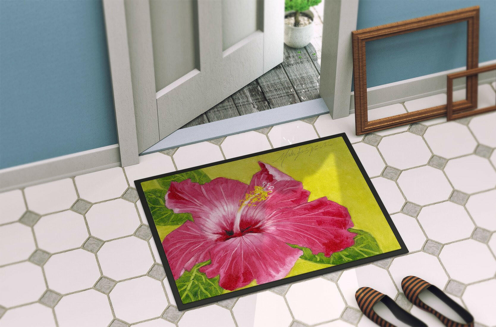 Hot Pink Hibiscus by Malenda Trick Indoor or Outdoor Mat 24x36 TMTR0317JMAT - the-store.com