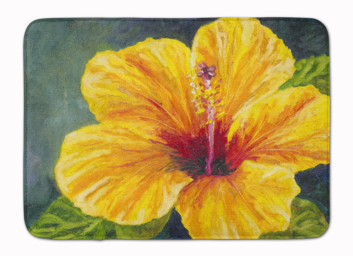 Yellow Hibiscus by Malenda Trick Machine Washable Memory Foam Mat TMTR0321RUG - the-store.com