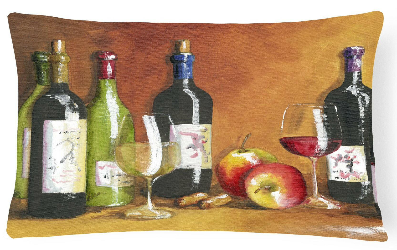 Wine by Malenda Trick Fabric Decorative Pillow TMTR300APW1216 by Caroline's Treasures