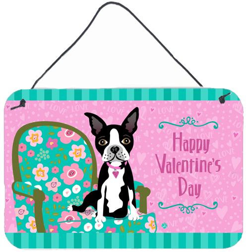 Happy Valentine&#39;s Day Boston Terrier Wall or Door Hanging Prints by Caroline&#39;s Treasures