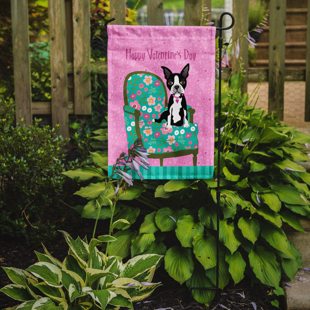 Happy Valentine's Day Boston Terrier Flag Garden Size VHA3001GF.