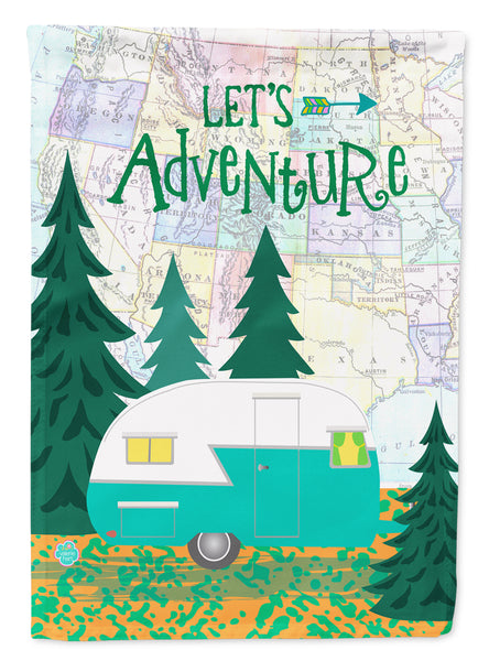 Let's Adventure Glamping Trailer Flag Garden Size VHA3003GF.