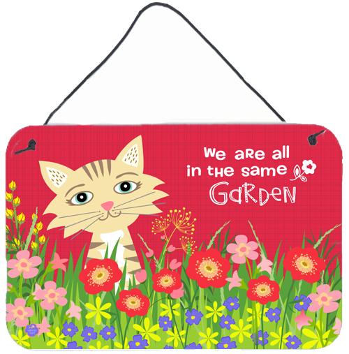 Garden Cat Wall or Door Hanging Prints VHA3009DS812 by Caroline&#39;s Treasures