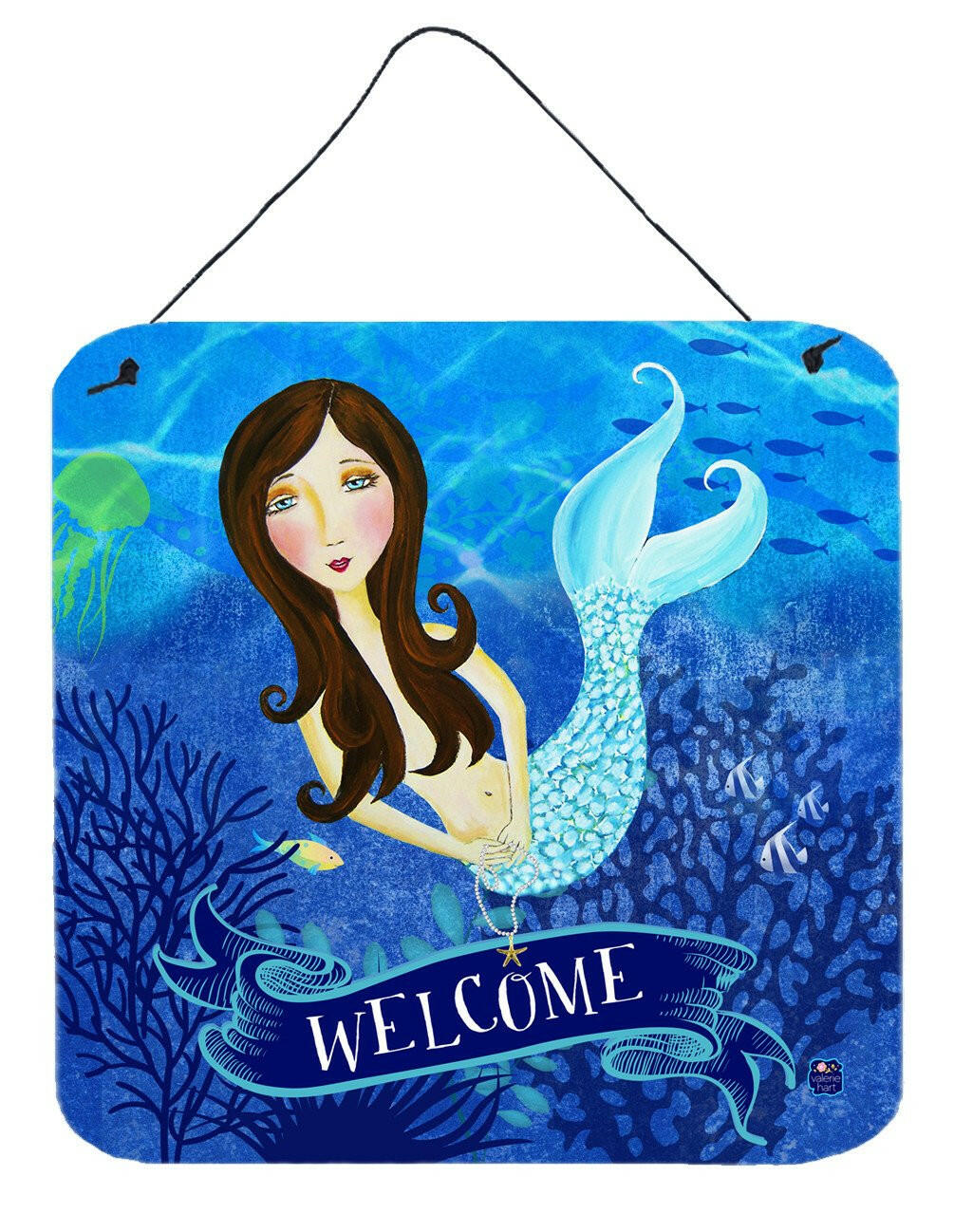 Welcome Mermaid Wall or Door Hanging Prints VHA3010DS66 by Caroline's Treasures