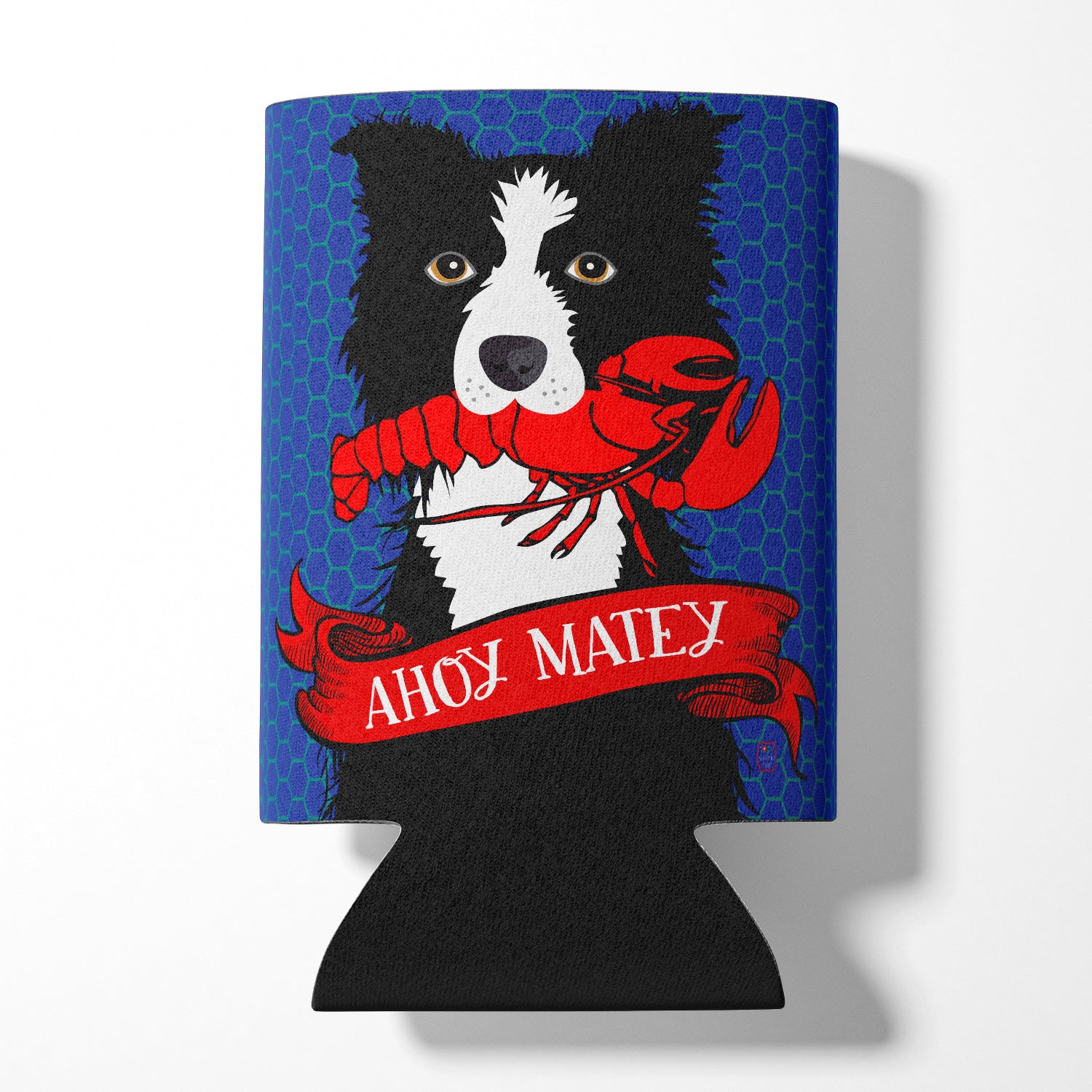 Ahoy Matey Nautical Border Collie Can or Bottle Hugger VHA3011CC.