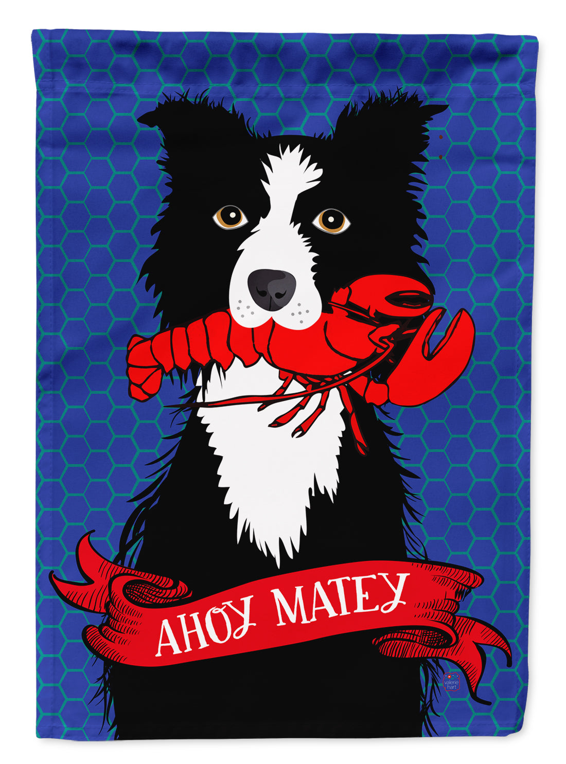 Ahoy Matey Nautical Border Collie Flag Canvas House Size VHA3011CHF  the-store.com.