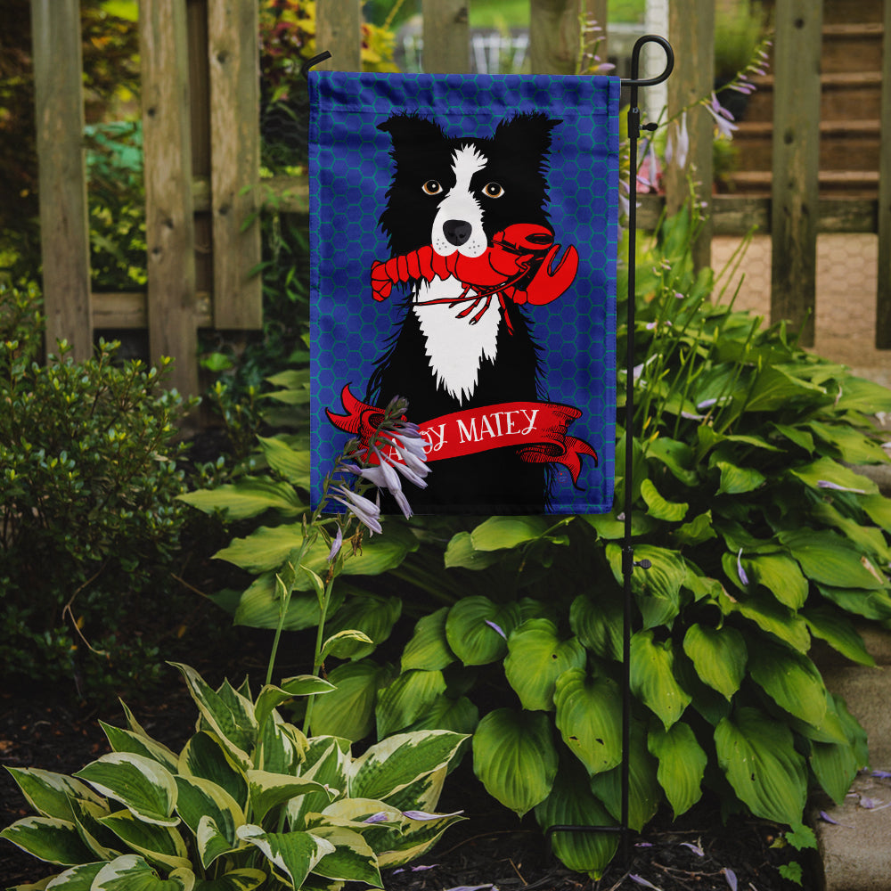 Ahoy Matey Nautical Border Collie Flag Garden Size VHA3011GF.