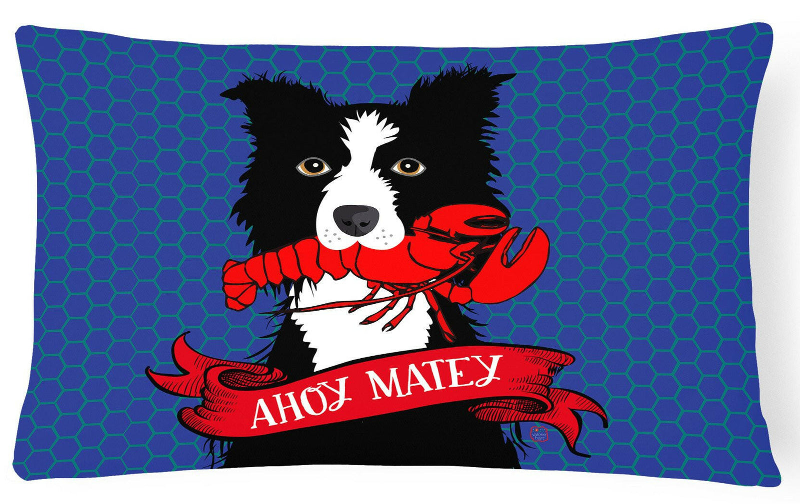 Ahoy Matey Nautical Border Collie Canvas Decorative Pillow VHA3011PW1216 by Caroline's Treasures