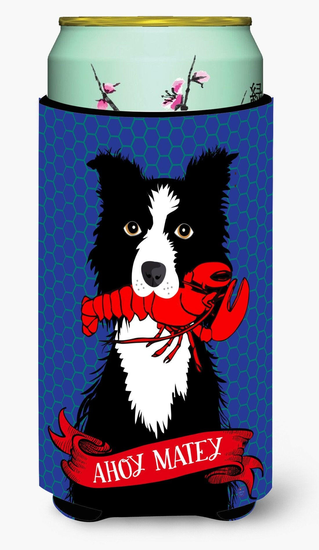 Ahoy Matey Nautical Border Collie Tall Boy Beverage Insulator Hugger VHA3011TBC by Caroline's Treasures