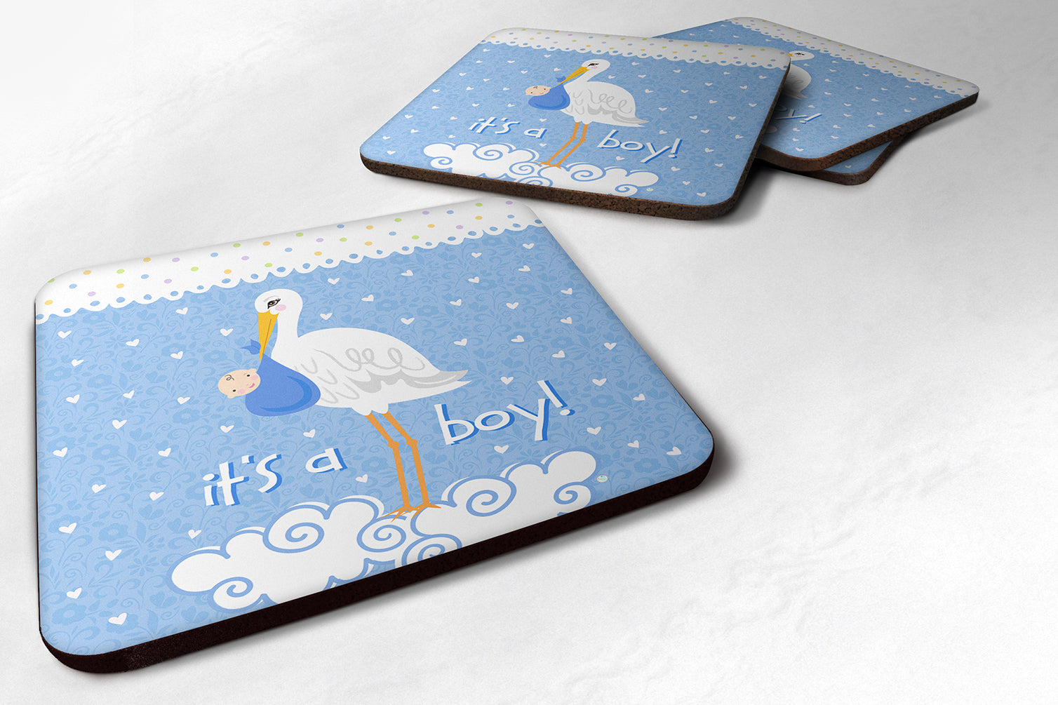 It's a Baby Boy Foam Coaster Set of 4 VHA3012FC - the-store.com